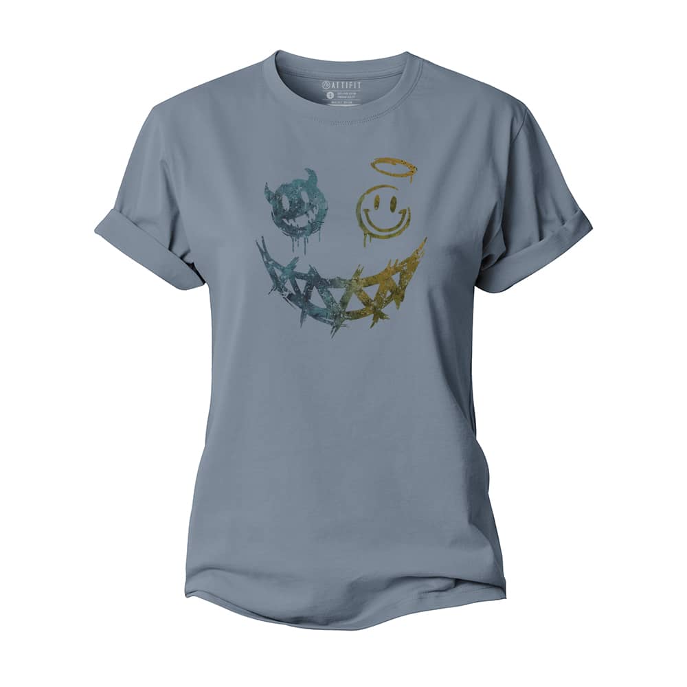 Devil Angel Smiley Women's Cotton T-Shirt
