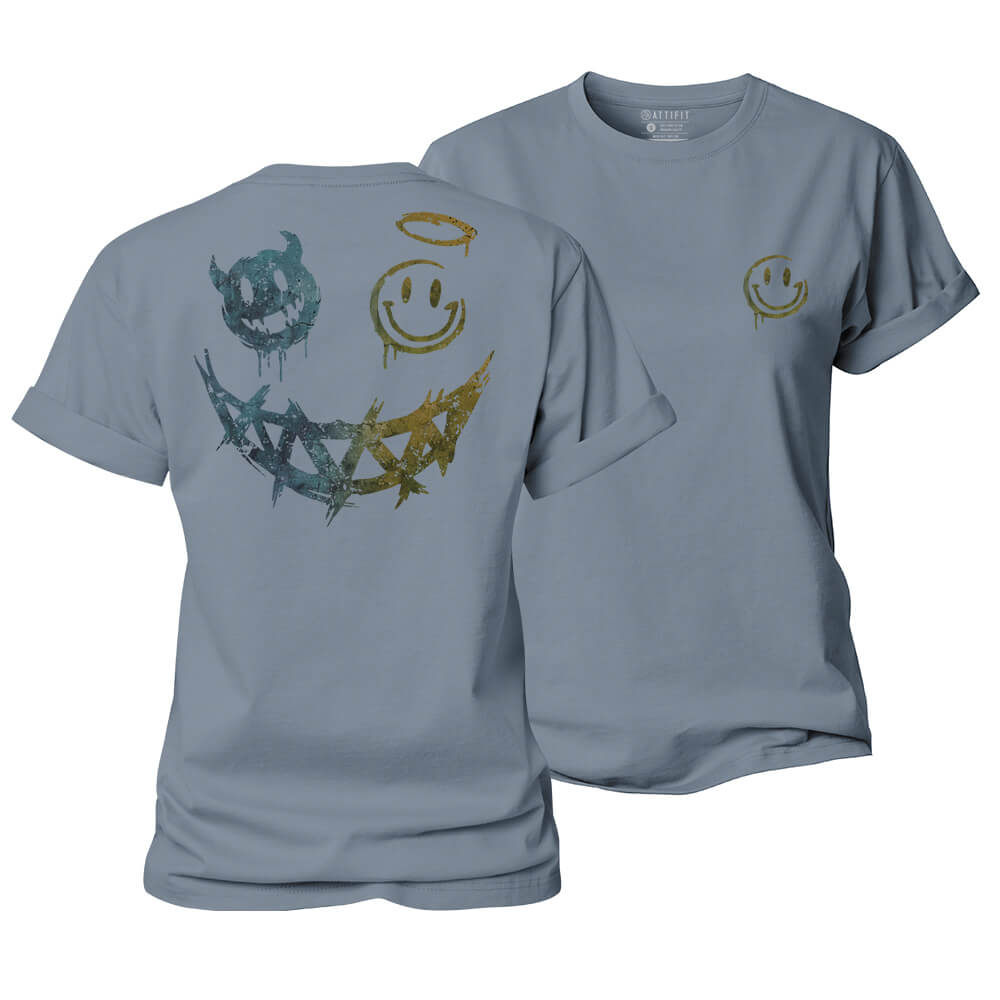 Angel Devil Smiley Women's Cotton T-Shirt