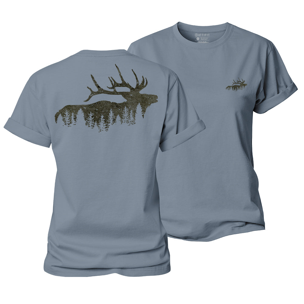 Elk And Forest Women's Cotton T-Shirt