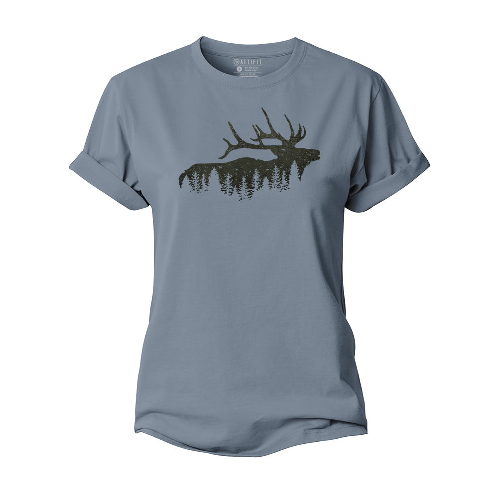 Elk Silhouette Women's Cotton T-Shirt