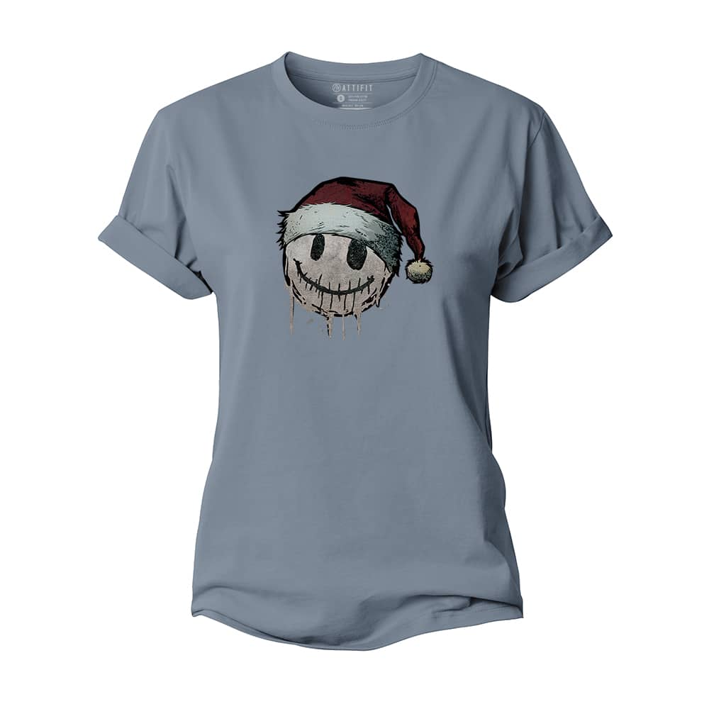 Christmas Smiley Women's Cotton T-Shirt