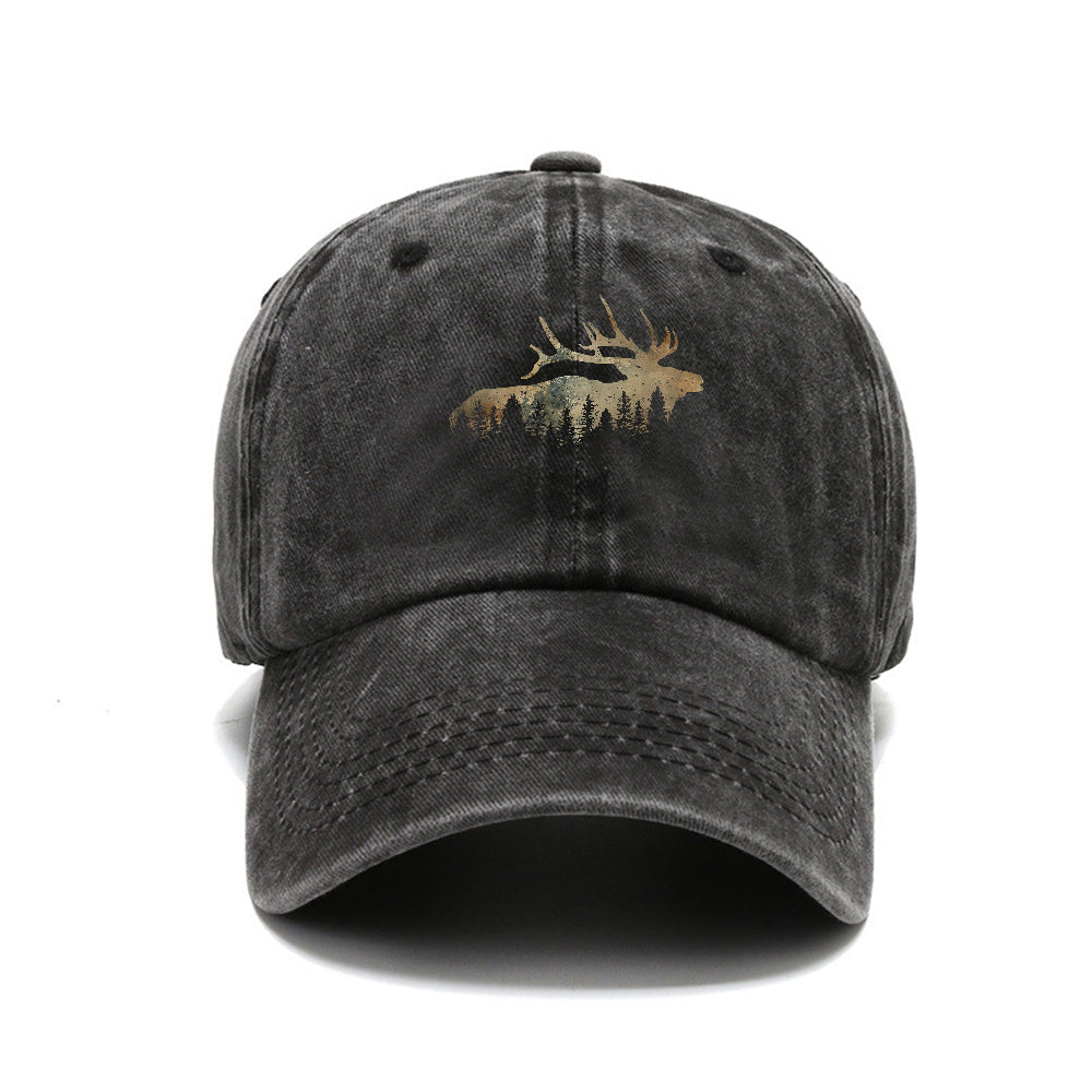 Elk Silhouette Vintage Cap