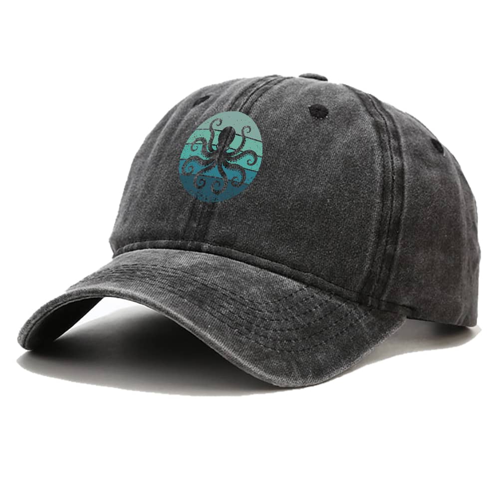 Octopus Silhouette Vintage Cap