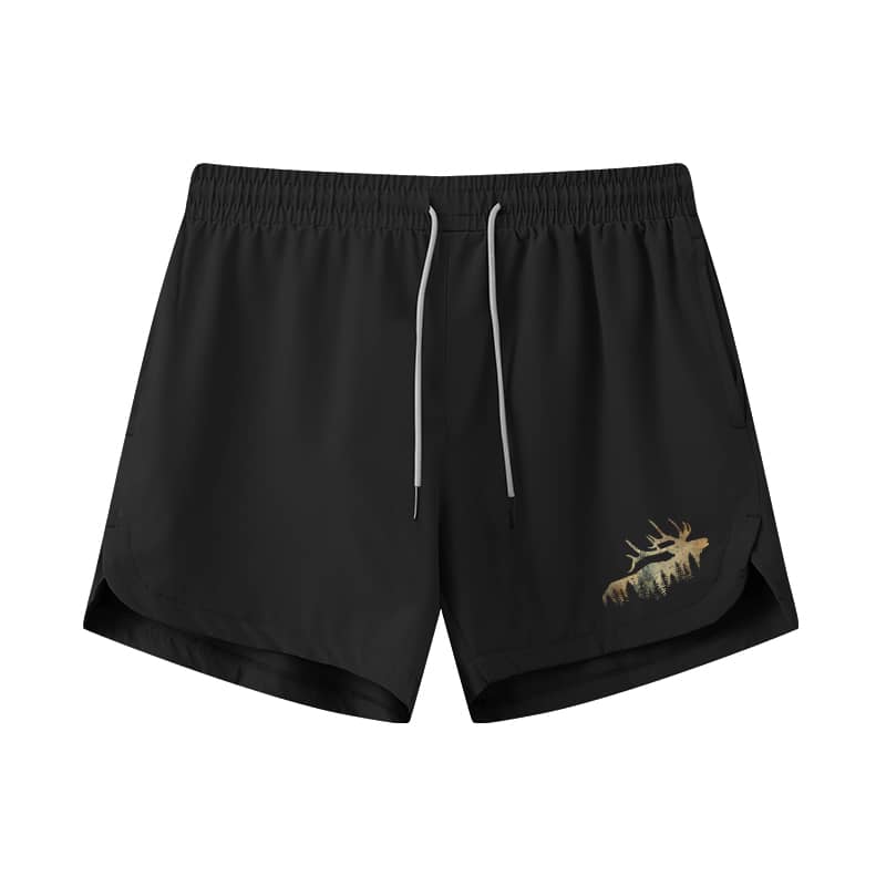 Deer Silhouette Athletic Quick-Dry Shorts