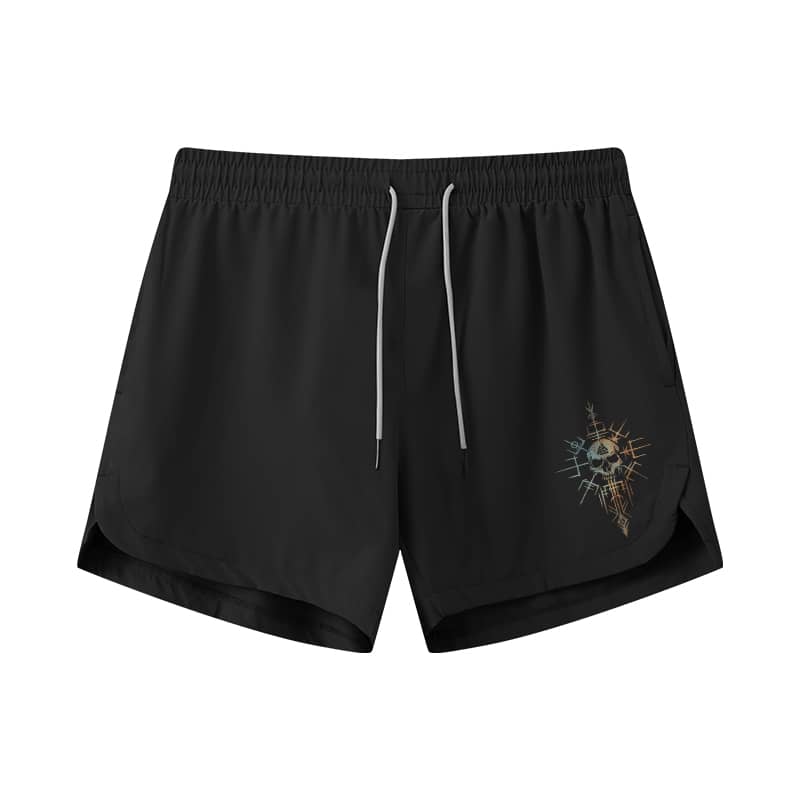 Viking Skull Athletic Quick-Dry Shorts