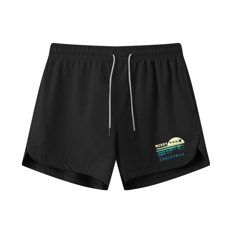 Merry Christmas Athletic Quick-Dry Shorts
