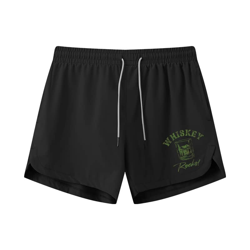 Whiskey Rocks Athletic Quick-Dry Shorts