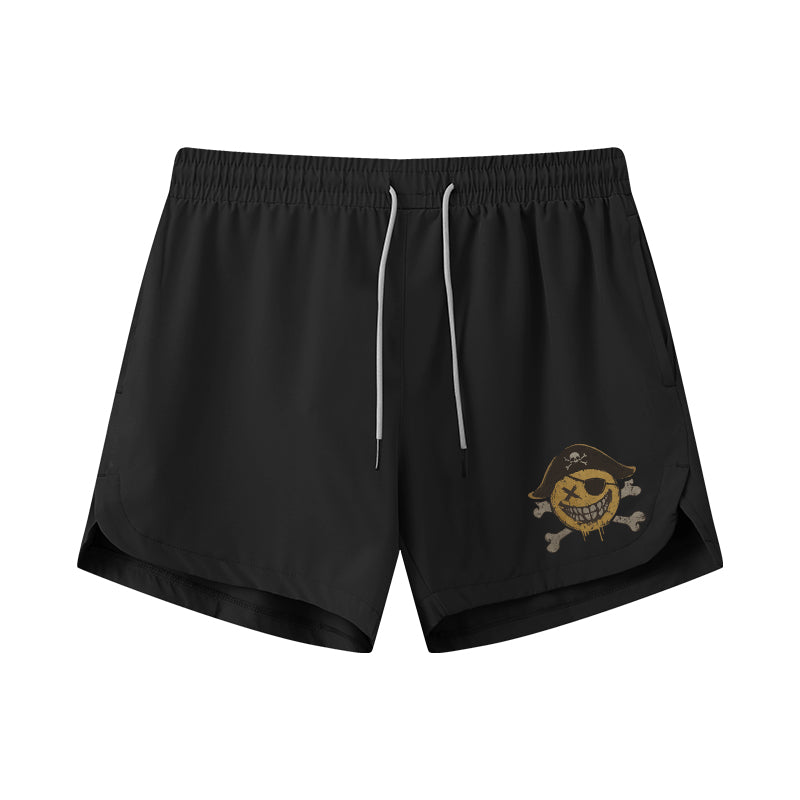 Pirate Smiley Athletic Quick-Dry Shorts