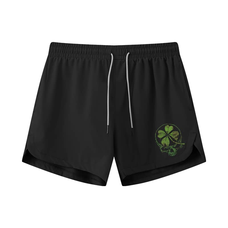 St.Patrick's Lucky Skull Graphic Shorts