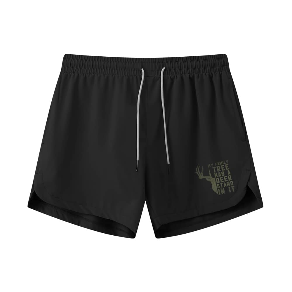 Family Tree Deer Stand Athletic Quick-Dry Shorts