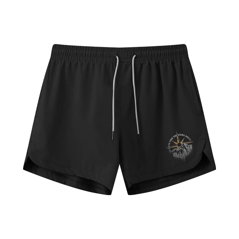 Always Take The Scenic Route Athletic Quick-Dry Shorts