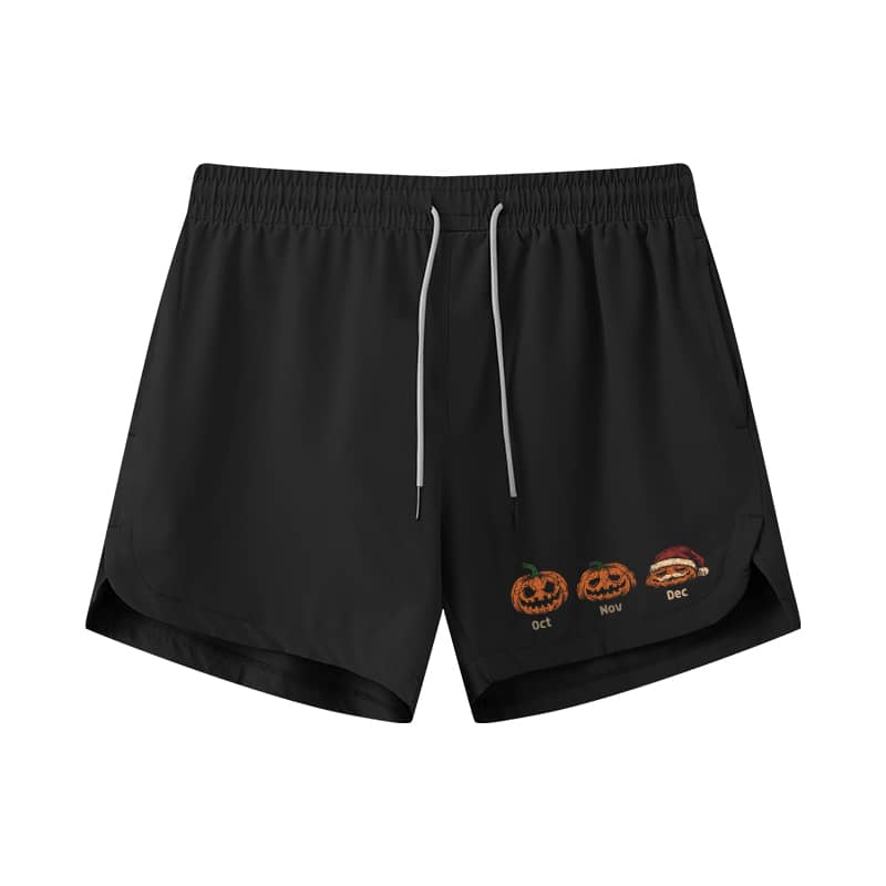 Pumpkin Santa Athletic Quick-Dry Shorts
