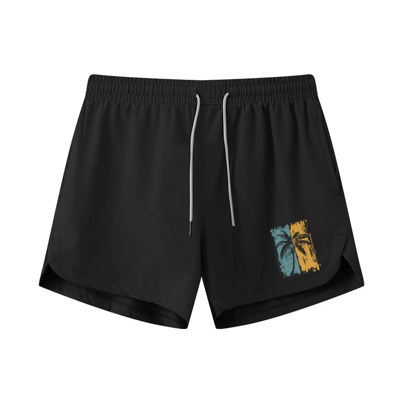 Two-tone Palm Tree Athletic Quick-Dry Shorts