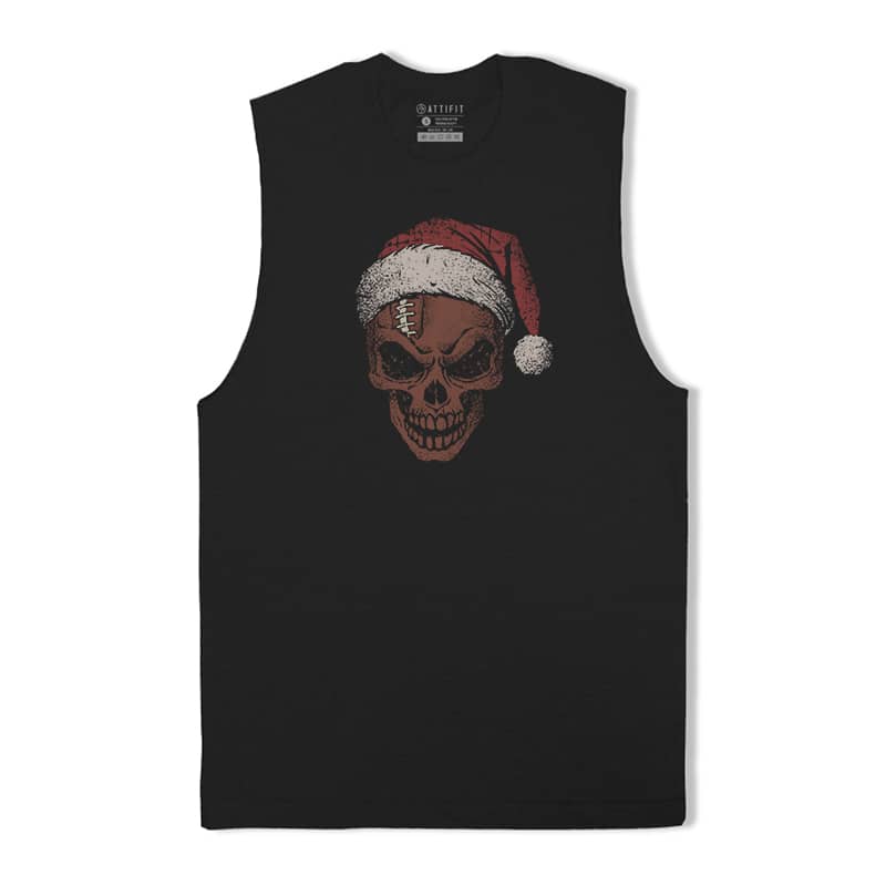 Christmas Football Skull Tank Top