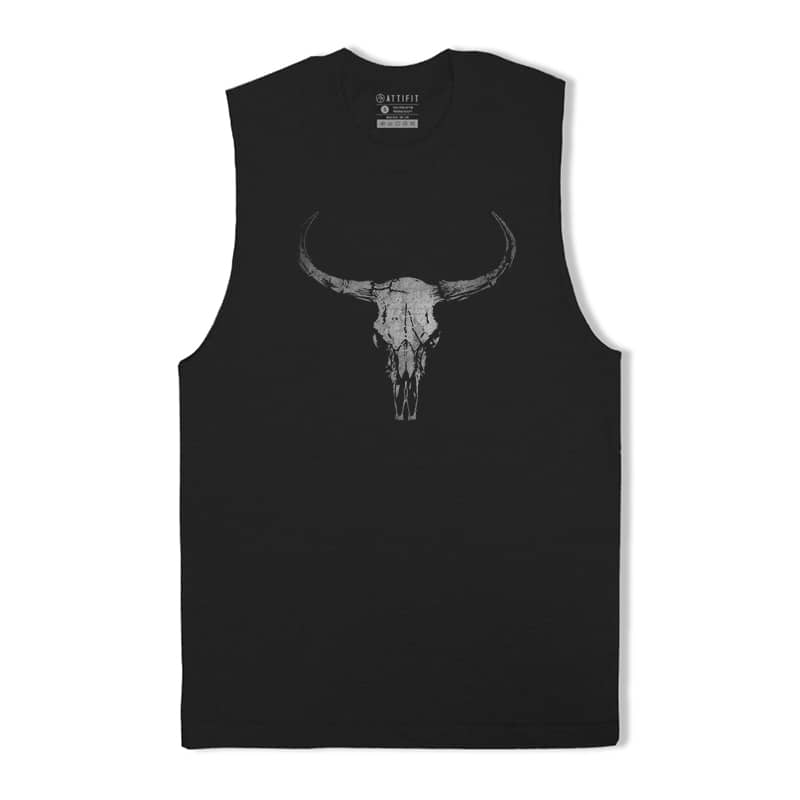 Dark Bull Skull Tank Top