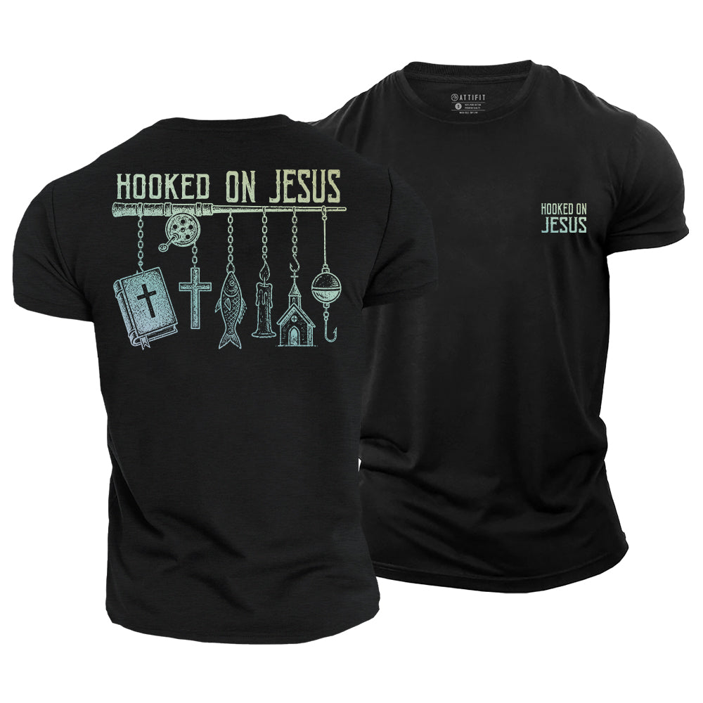 Hooked on Jesus Cotton T-Shirt
