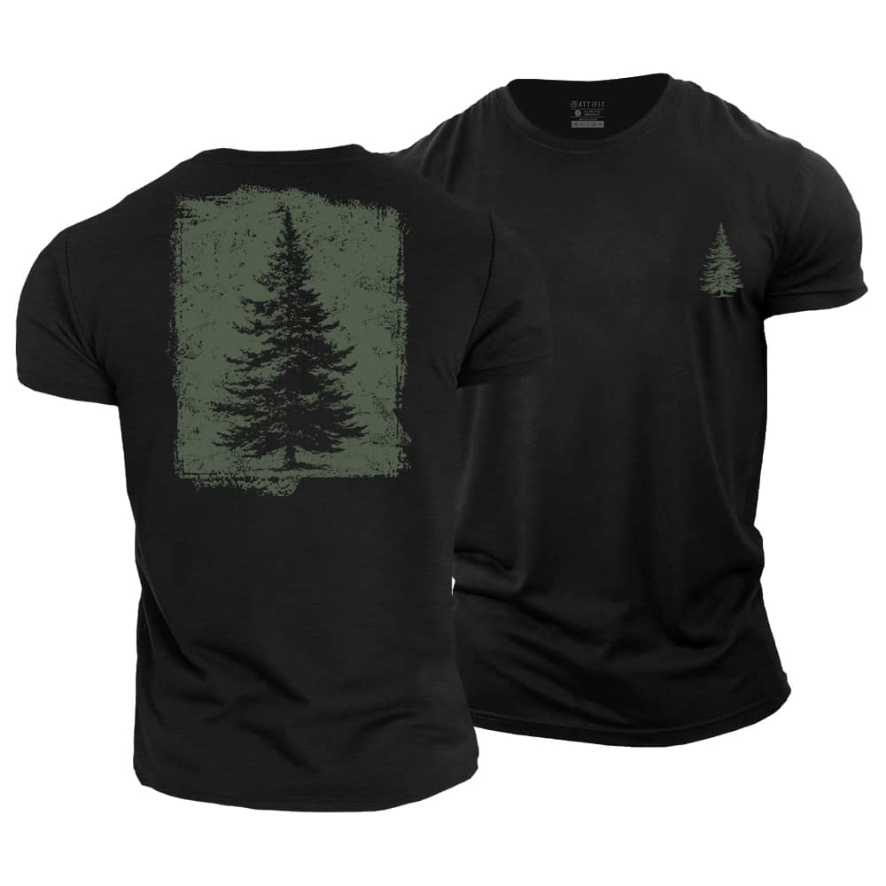 Pine Tree Silhouette Cotton T-Shirt