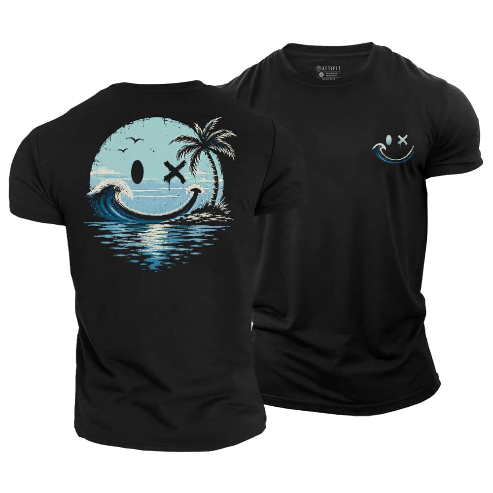 Smiley Wave Palm Cotton T-Shirt