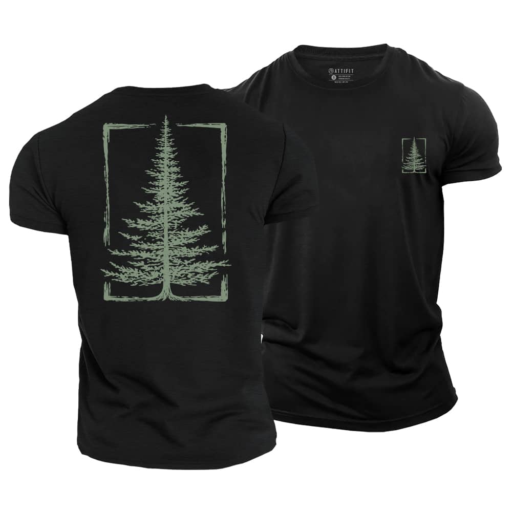 Pine Outline Cotton T-Shirt