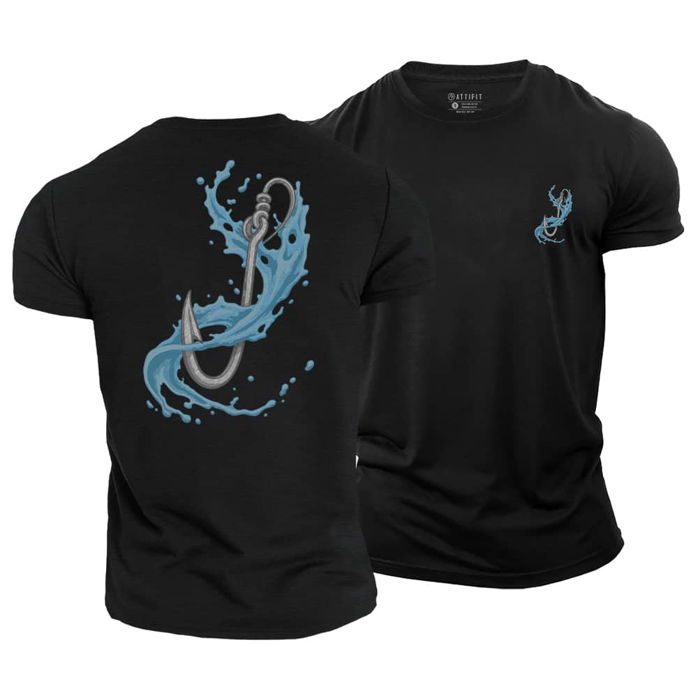 Wave Fishhook Cotton T-Shirt