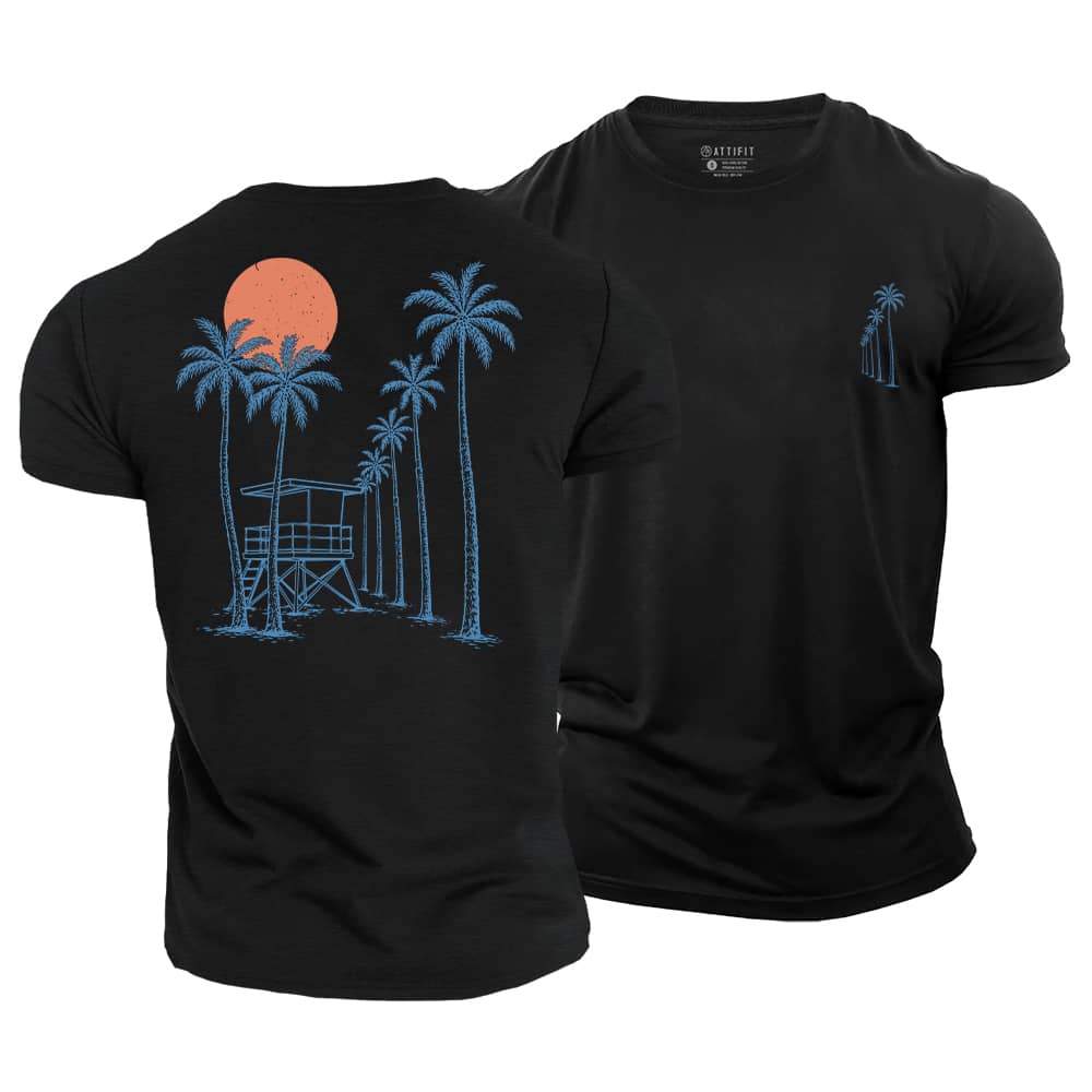 Palm Tower Cotton T-Shirt