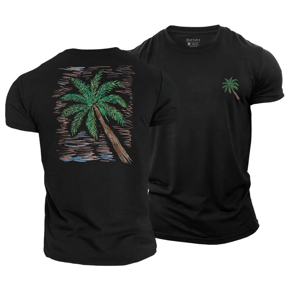 Sketch Palm Cotton T-Shirt