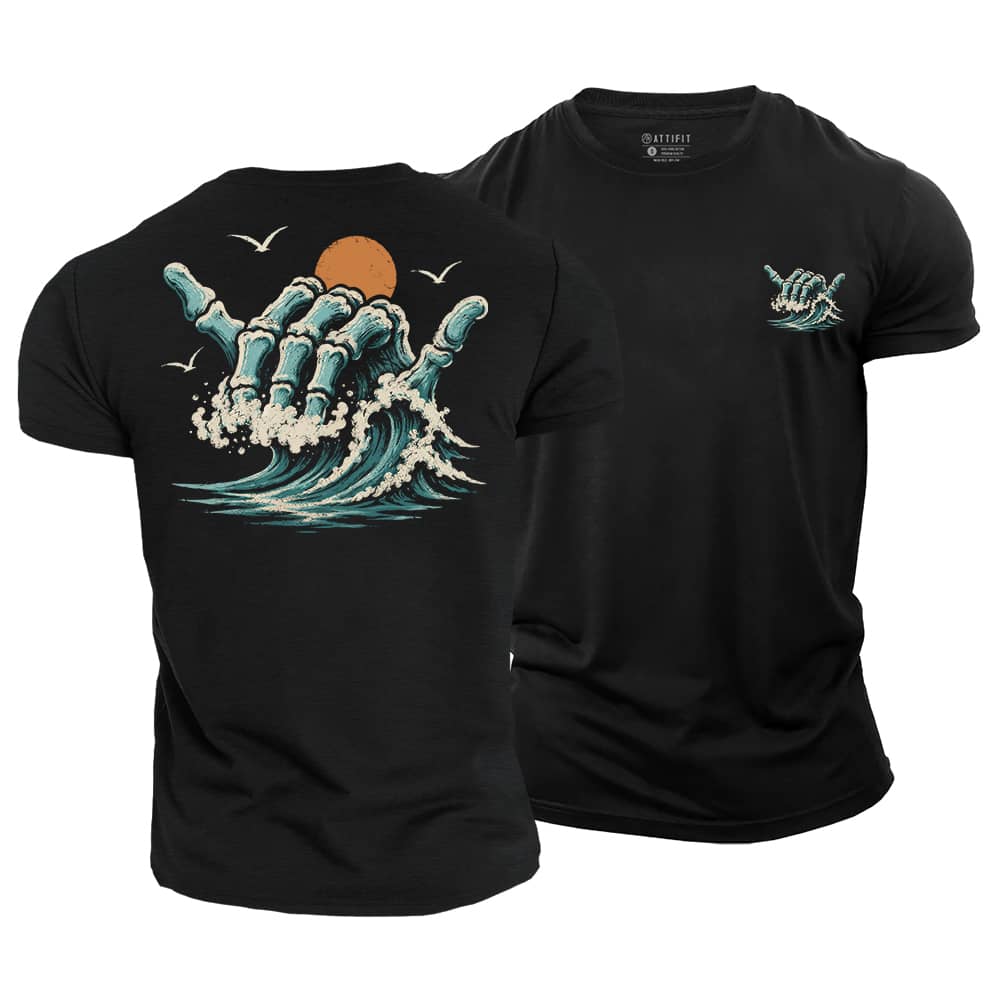 Bone Wave Cotton T-Shirt