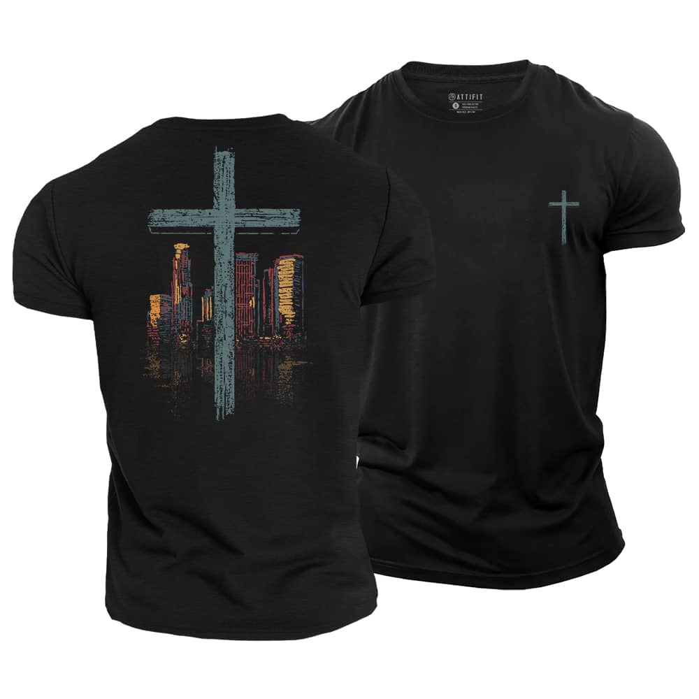Cross Building Cotton T-Shirt