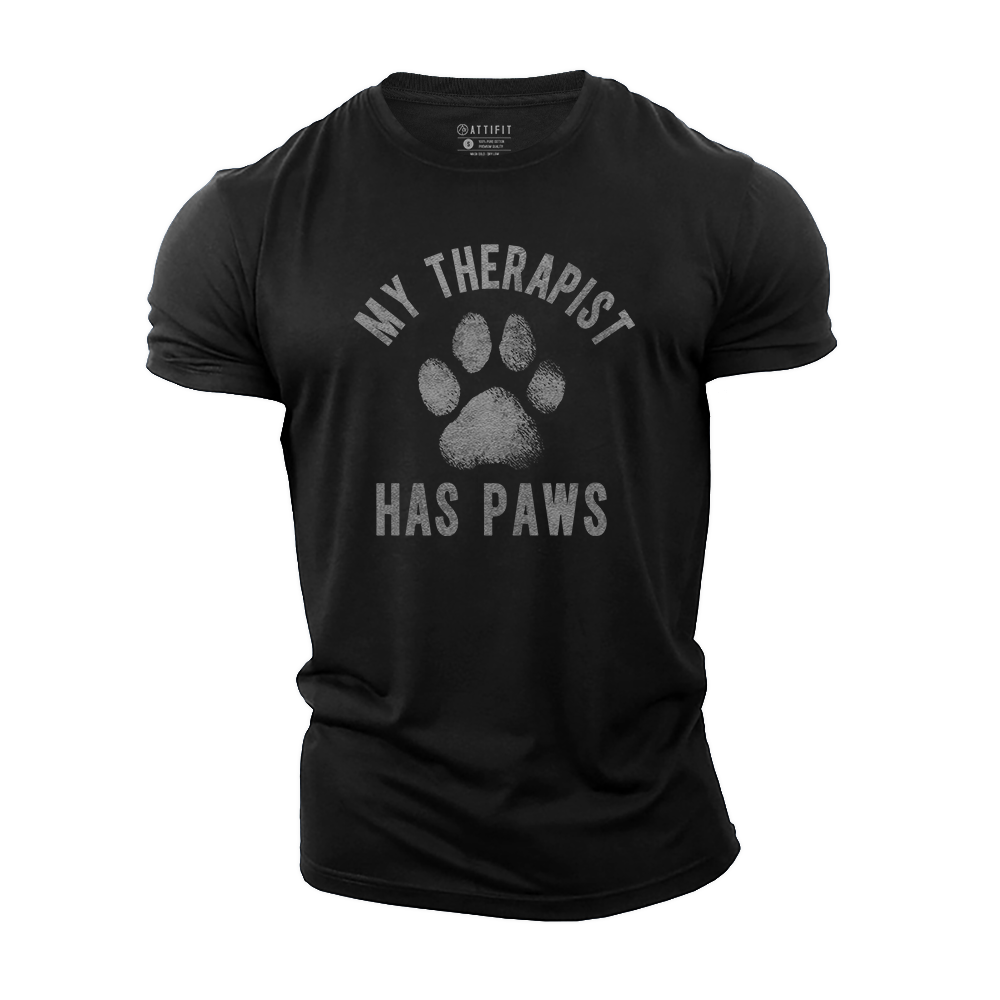 My Therapist Has Paws Cotton T-Shirt