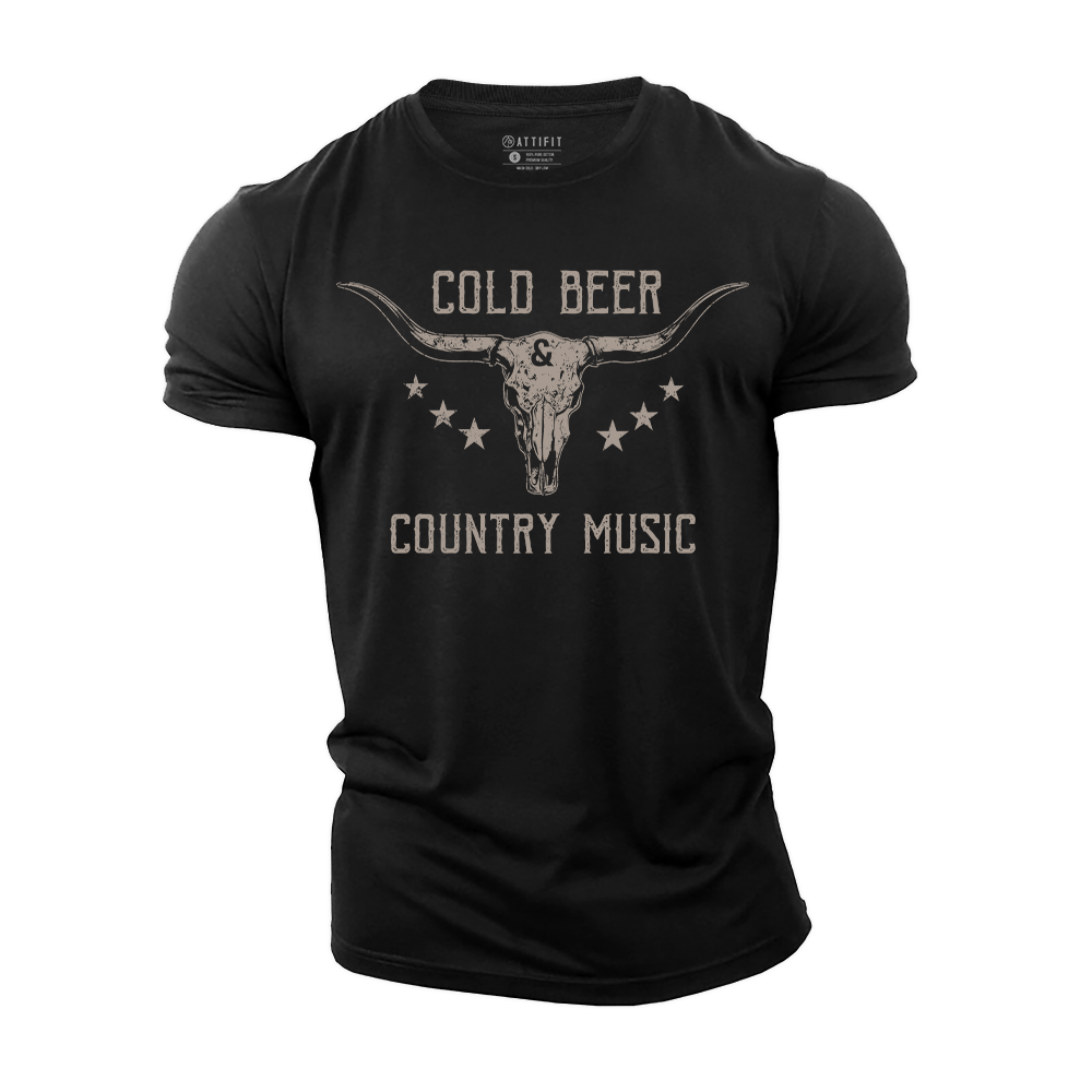 Cold Beer and Country Music Cotton T-Shirt