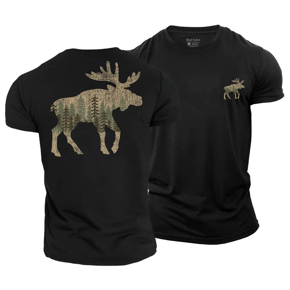Moose Forest Cotton T-Shirt