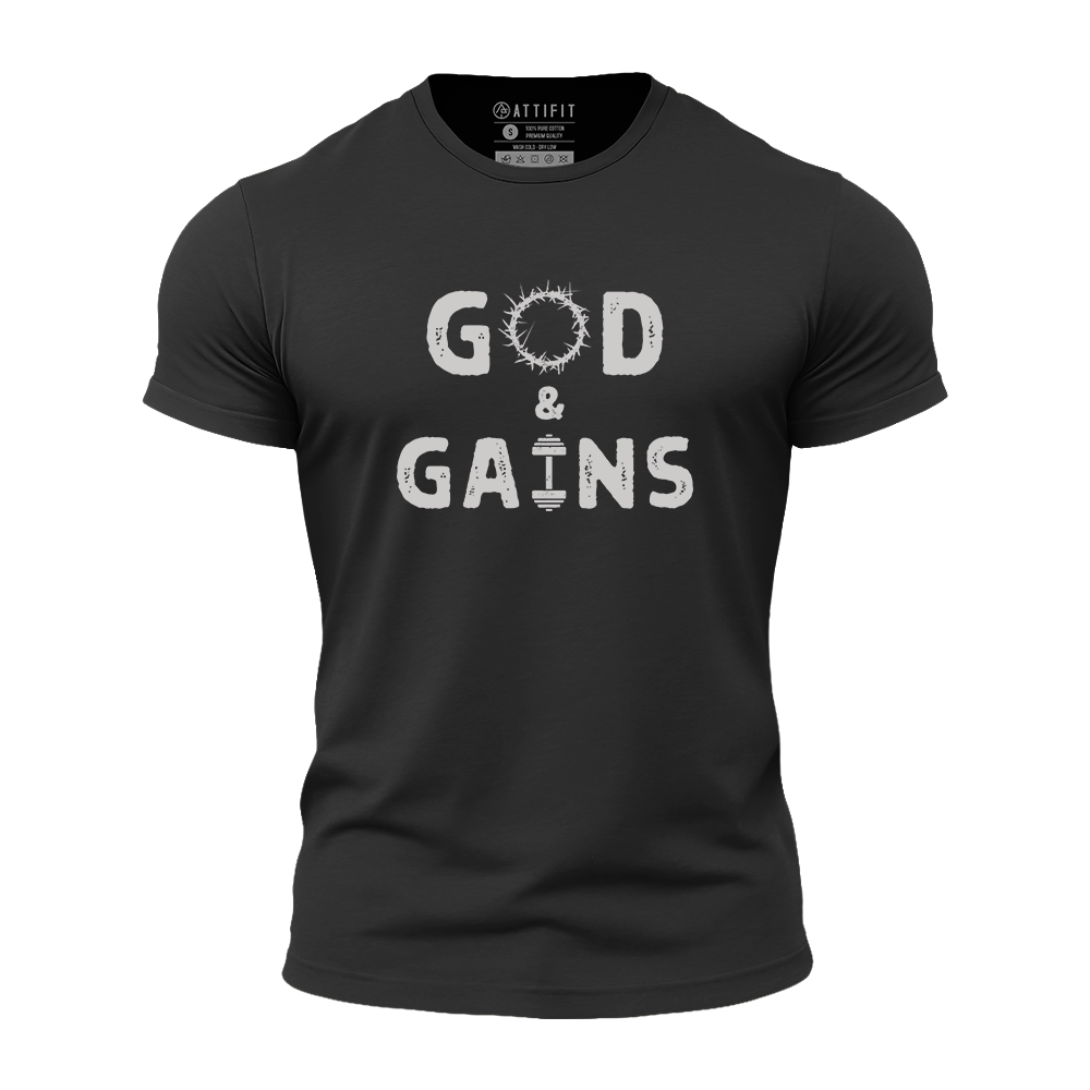 God and Gains Athletic Quick-Dry T-Shirt