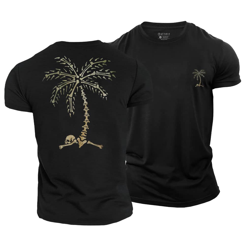Skull Palm Tree Cotton T-Shirt