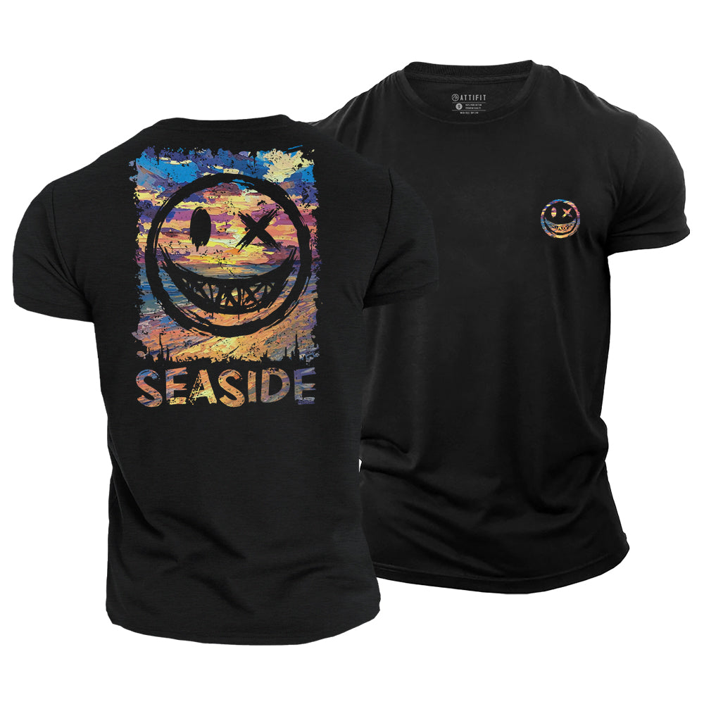 Seaside Smiley Cotton T-Shirt