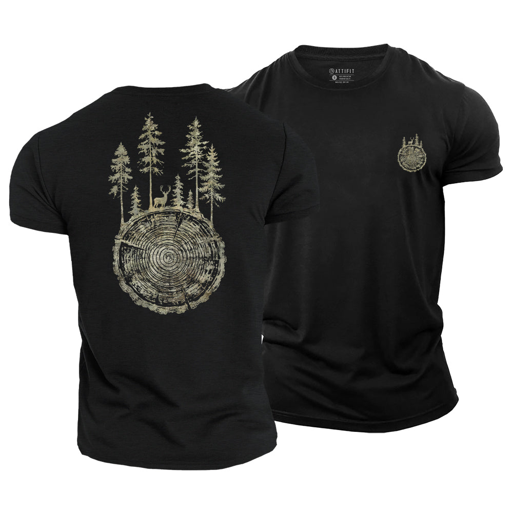 Tree Ring Forest Cotton T-Shirt