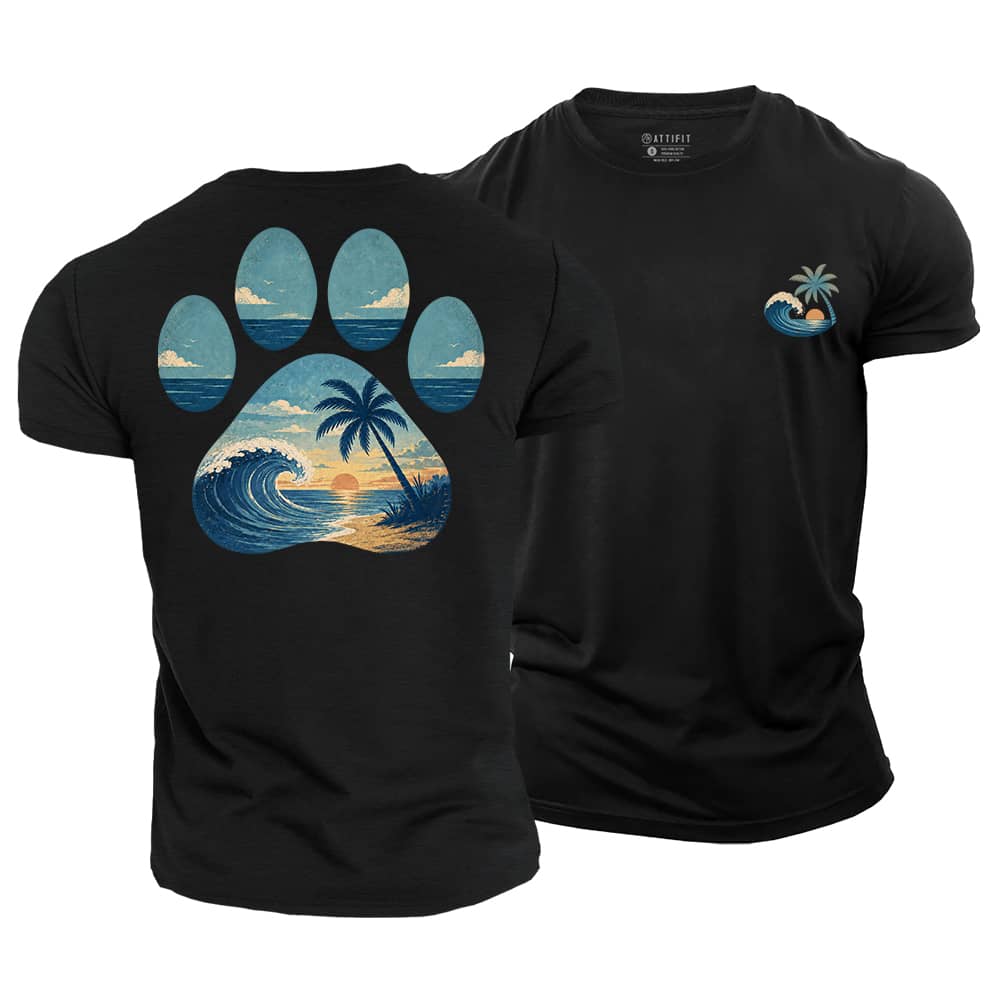 Sunset Paw Cotton T-Shirt
