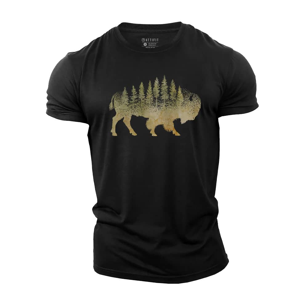 Bison Forest Cotton T-Shirt