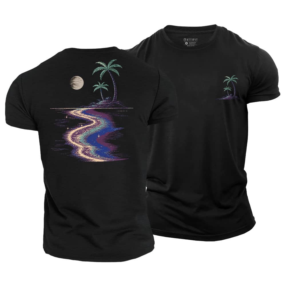 Moonlit Beach Cotton T-Shirt