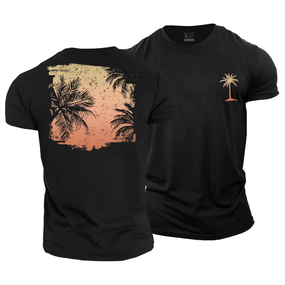 Palm Tree Silhouette Cotton T-Shirt