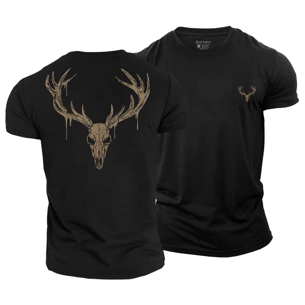 Elk Skull Cotton T-Shirt