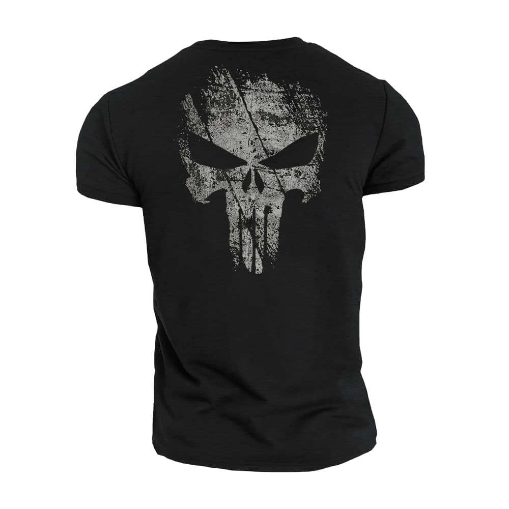 Broken Punisher Skull Cotton T-Shirt
