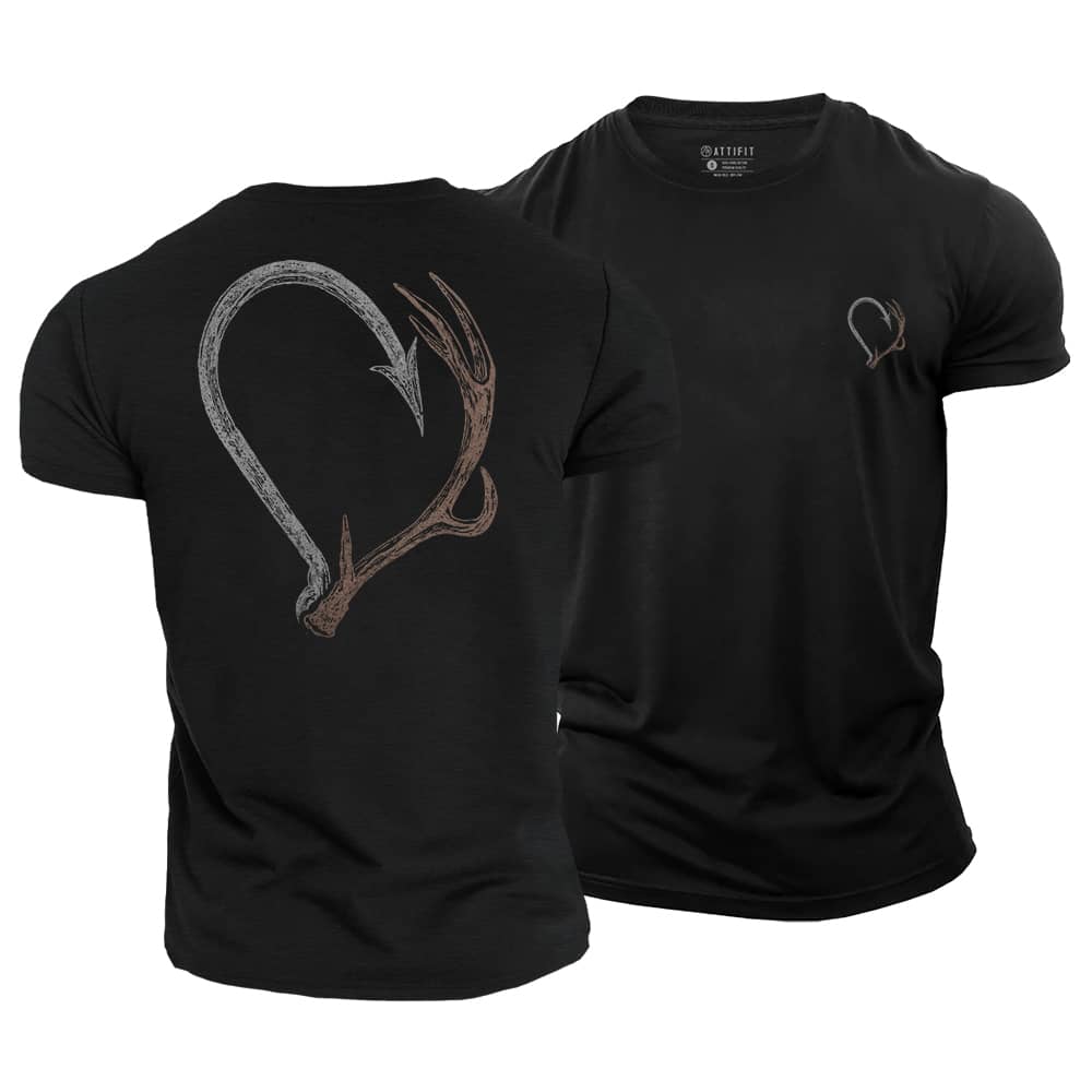 Hook Meets Antler Cotton T-Shirt