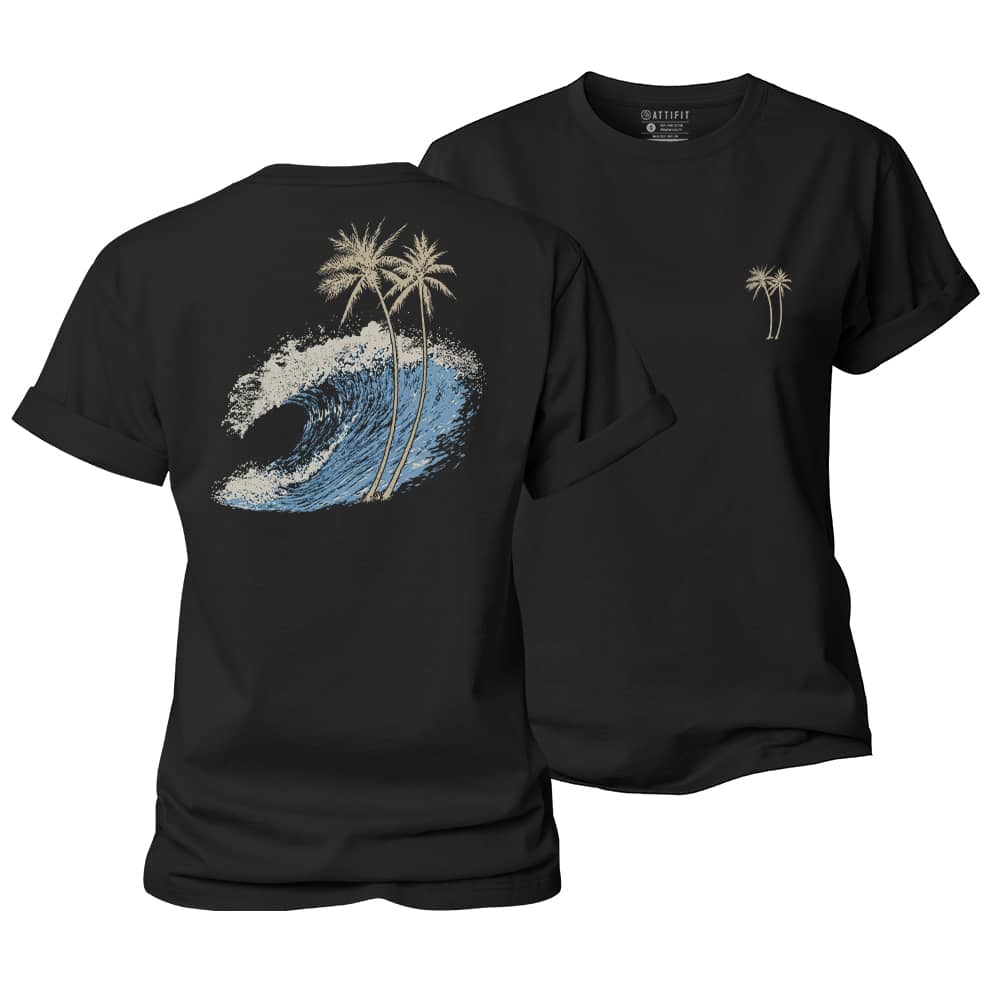 Ocean Wave Palm Women's Cotton T-Shirt