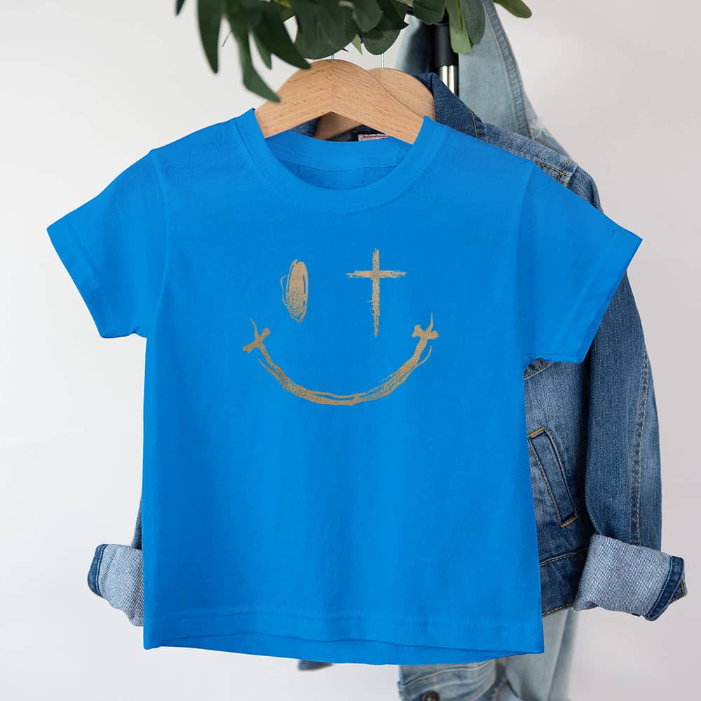 Cross Smiley Face Youth Cotton T-Shirt