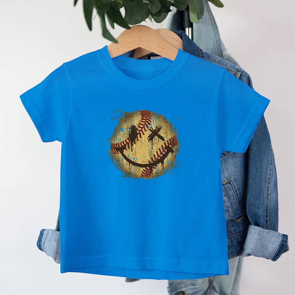 Baseball Smiley Youth Cotton T-Shirt