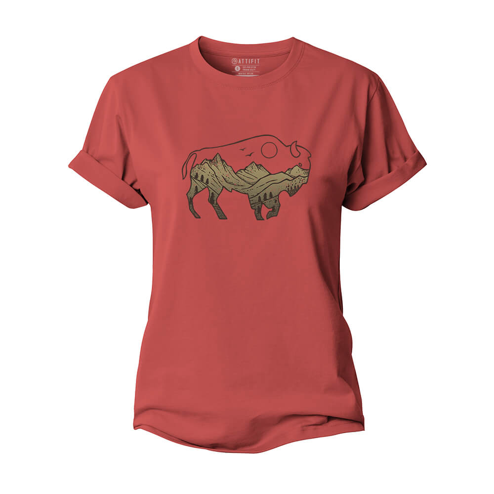 Bison Mountain Women's Cotton T-Shirt