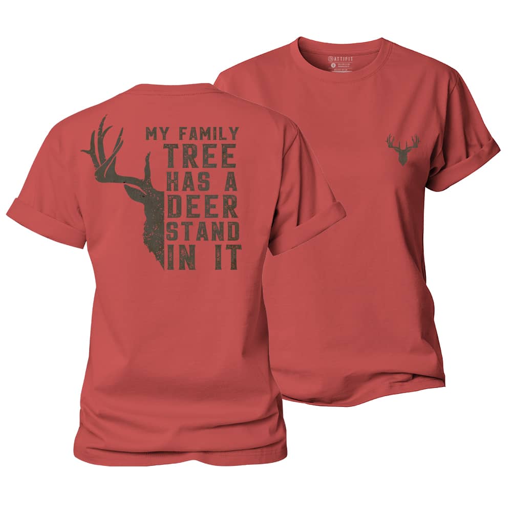Family Tree Deer Stand Women's Cotton T-Shirt