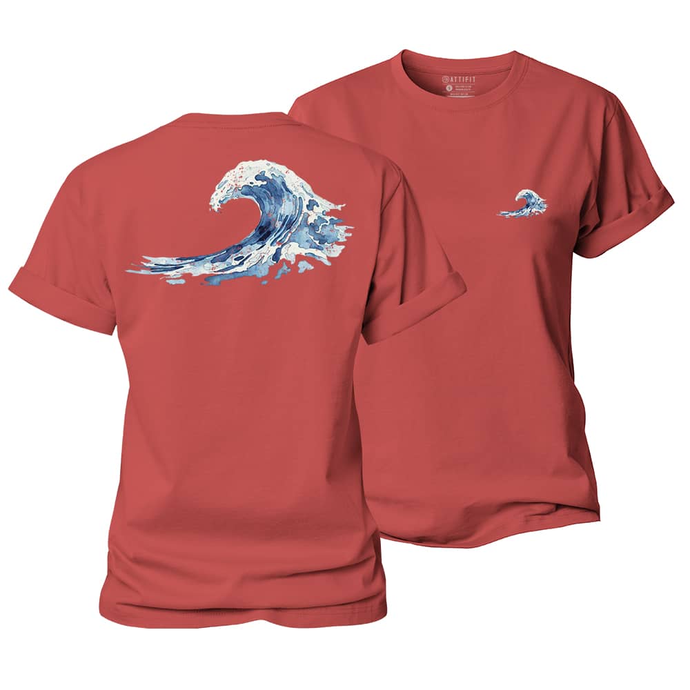 Watercolor Ocean Waves Women's Cotton T-Shirt
