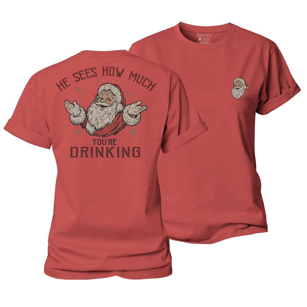 Santa Sees You Women's Cotton T-Shirt