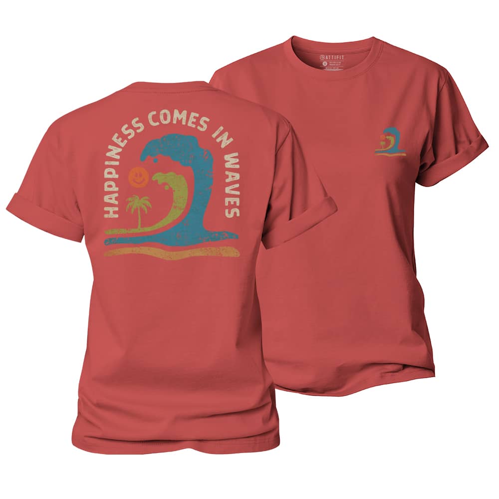 Happiness Comes In Waves Women's Cotton T-Shirt